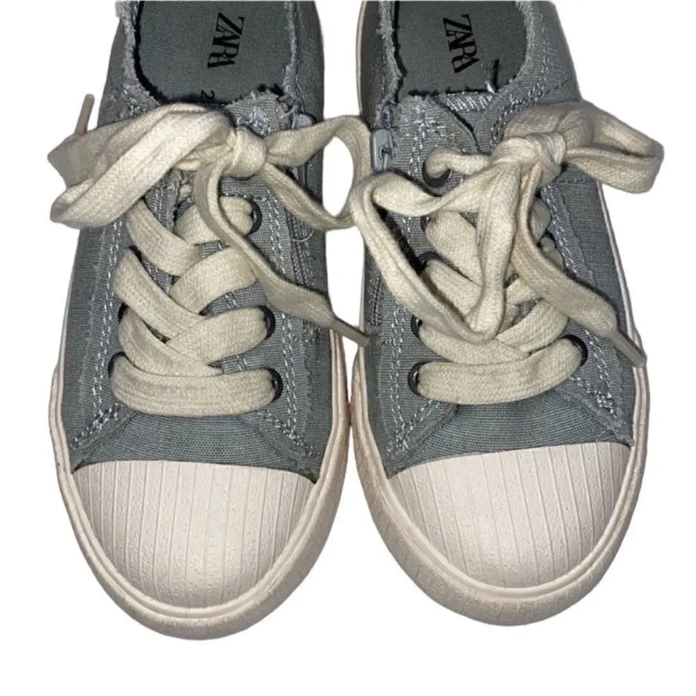 Zara Toddler Girls Kids Blue Lace up Sneakers(Size 27/